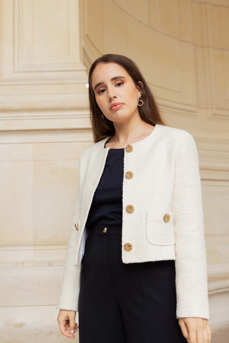 Veste courte tweed sale